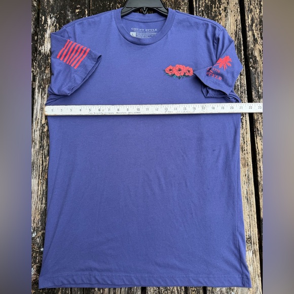 Grunt Style Honor & Glory Memorial Day Tribute L Purple Red Graphics T-Shirt T9 - Picture 4 of 9